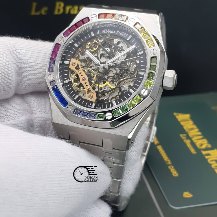 ⚜️ساعت مارک Audemars Piguet (Ap) موتور اتوماتیک سوییس نگین مخراج فول شاین⚜️